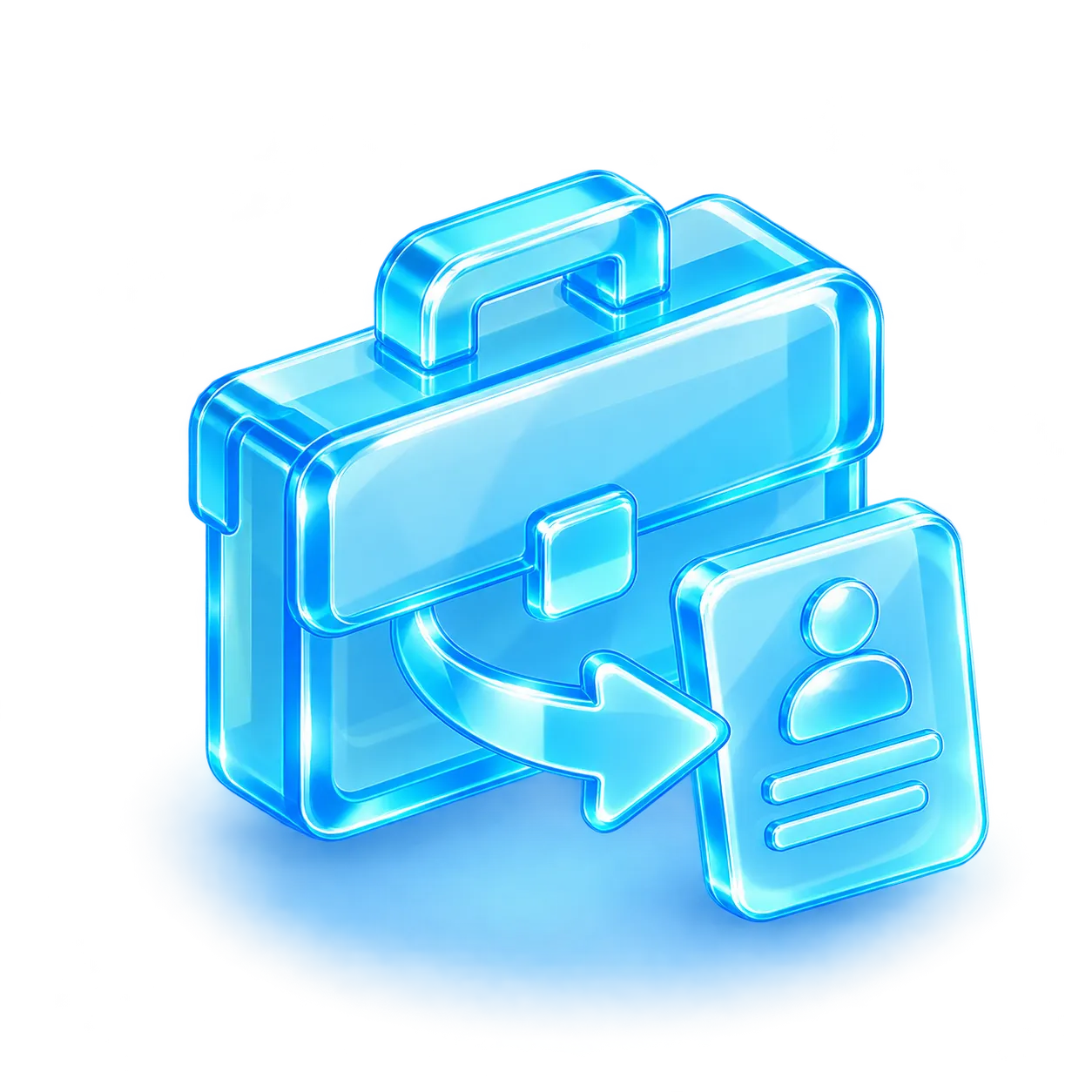 3D-illustration av en dokumentmapp med ett kort och en pil